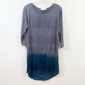 Anthropologie KAIN Label Ombré Long Sleeve Gray/Teal Dress